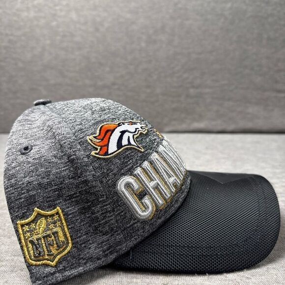 Denver Broncos Super Bowl 50 Champions Hat New Era 9Forty Gray Strap Back Adjust - Picture 3 of 7